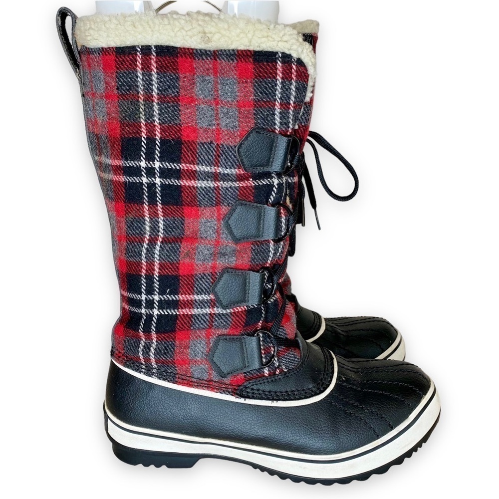 Skechers Highlander KLONDIKE Buffalo Plaid
Black & Red Lace Boots 6.5